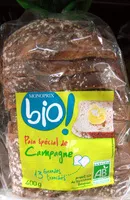 Mängden socker i Pain spécial de campagne au levain bio