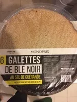 Mängden socker i 6 Galettes de blé noir au sel de guérande