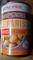 Mängden socker i Champignons de Paris entiers 1er choix