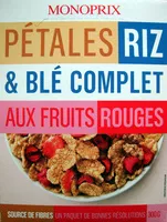 Mängden socker i Pétales riz et blé complet aux fruits rouges Monoprix