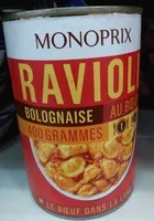 Mängden socker i Monoprix Ravioli Bolognaise au Bœuf