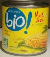 Mängden socker i Maïs doux en grains