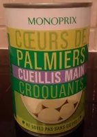Mängden socker i Coeurs de palmiers cueillis main croquants