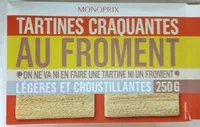 Mängden socker i Tartines craquantes au froment