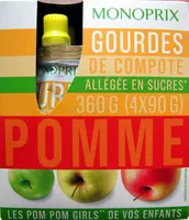 Mängden socker i Gourdes de compote de pomme Monoprix
