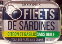 Mängden socker i Filets de sardines citron et basilic