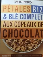 Mängden socker i Pétales riz & blé complet aux copeaux de chocolat