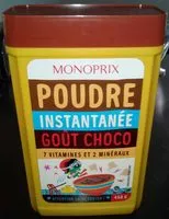 Mängden socker i Poudre instantanée goût choco