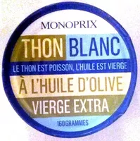 Mängden socker i Thon blanc entier à l'huile d'olive vierge extra