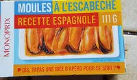 Mängden socker i Moules à l'escabèche, recette espagnole