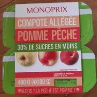 Mängden socker i Compote allégée pomme pêche