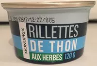 Mängden socker i Rillettes de thon aux herbes
