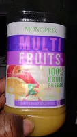 Mängden socker i Jus de fruits - Multifruits, 100 % pur jus
