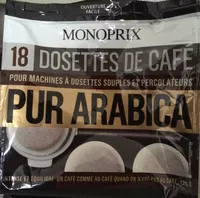 Mängden socker i Dosettes de café pur arabica