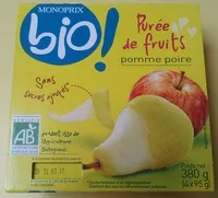 Mängden socker i Purée de fruits pomme poire