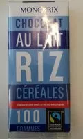 Mängden socker i Chocolat au lait, riz et céréales Max Havelaar