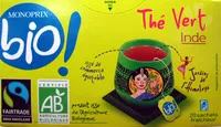 Mängden socker i Thé Vert Inde Bio Monoprix