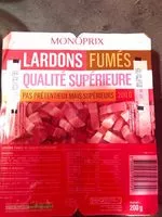 Mängden socker i Lardons fumés, qualité supérieure