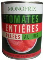 Mängden socker i Tomates entières pelées au jus
