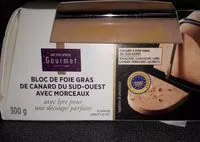Mängden socker i Gourmet - Bloc de foie gras de canard du Sud-Ouest avec morceaux
