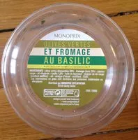 Mängden socker i Olives vertes et fromage au basilic