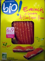 Mängden socker i Emincés de saumon Atlantique fumé Bio (6 à 9 tranches) - 100 g