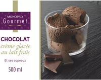 Mängden socker i Chocolat, crème glacée au lait frais et ses copeaux