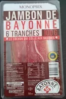Mängden socker i Jambon de Bayonne