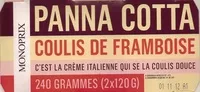 Mängden socker i Panna Cotta coulis framboise