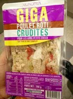 Mängden socker i Giga poulet roti crudités