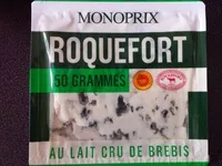Mängden socker i Roquefort AOP au lait cru de brebis (31 % MG)