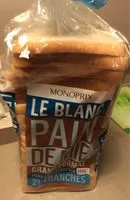 Mängden socker i Pain de mie Le blanc, grand format