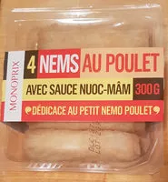 Mängden socker i Nems au poulet avec sauce nuoc-mâm