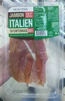 Mängden socker i Jambon sec italien en chiffonnade