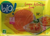 Mängden socker i Saumon Atlantique fumé Bio