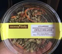 Mängden socker i Lentilles Vertes et Boulghour