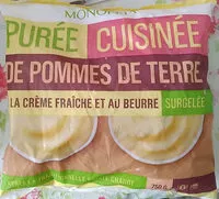 Mängden socker i Purée cuisinée de pommes de terre