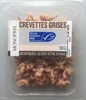 Mängden socker i Crevettes grises cuites & décortiquées