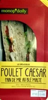 Mängden socker i Poulet Caesar - Pain de mie au blé malté