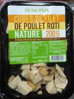 Mängden socker i Cubes de filet de poulet rôti nature