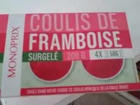Mängden socker i Coulis de Framboise