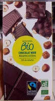 Mängden socker i Chocolat noir aux Noisettes entières Bio