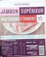 Mängden socker i Jambon supérieur avec couenne 4 tranches