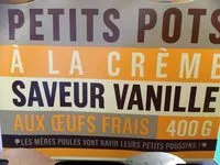 Mängden socker i Petits pots à la crème saveur vanille aux œufs frais