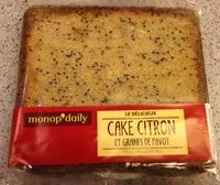 Mängden socker i Cake citron et graines de pavot