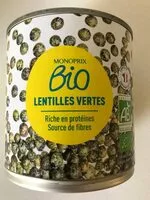 Mängden socker i Lentilles vertes