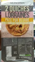 Mängden socker i Quiches lorraines, pâte pur beurre