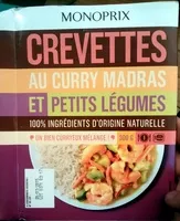 Mängden socker i Crevettes au curry madras et petits légumes