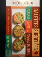 Mängden socker i Galettes de poireaux carottes pommes de terre préfrites surgelées