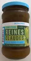 Mängden socker i Confiture allégée Reines Claudes